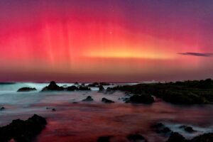 Aurora Australis di South Island, New Zealand